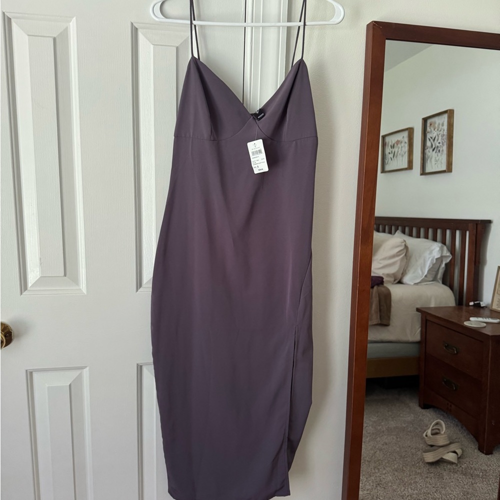 Windsor Purple Slip Midi Dress